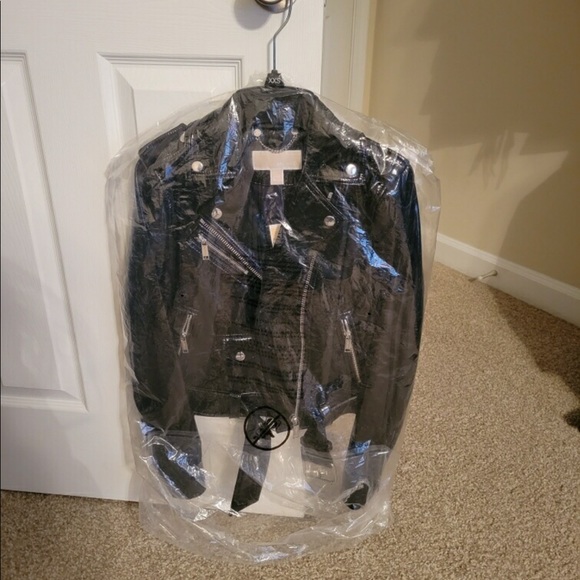 Michael Kors Textured Patent Leather Jacket - Picture 3 of 5